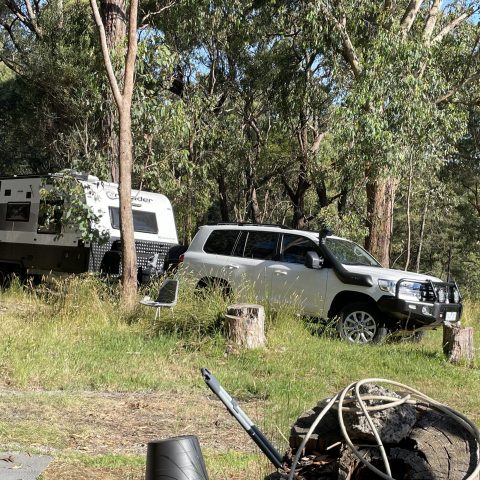 Car and caravan hooked up – 30 Dec 2021 Car and caravan hooked up - 30 Dec 2021